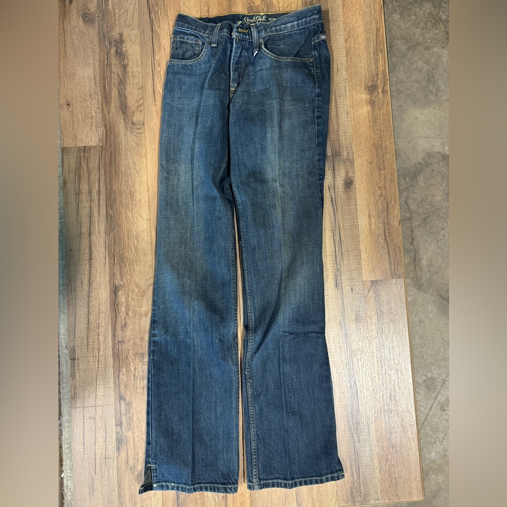Cruel Girl Dark Blue Straight Leg Jeans